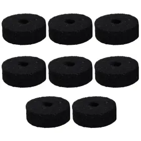 A-xctoe 729043999903 Round Soft Black Cymbal Stand Felt Washer Replacement For Drum Set Of 8