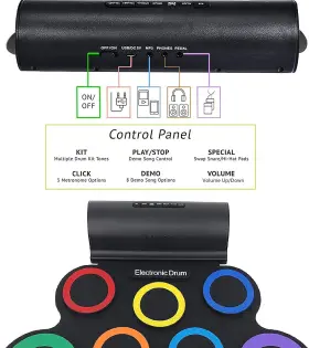 192236520435 APOMELO Drum Set Pads Roll Up Rechargeable #3
