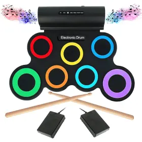192236520435 APOMELO Drum Set Pads Roll Up Rechargeable