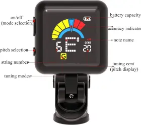 AT102 AUPHY Guitar Tuner Rechargeable Chromatic Clip #3 AT102 AUPHY Guitar Tuner Rechargeable Chromatic Clip #3