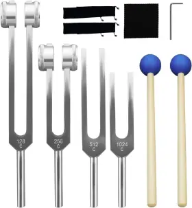 TUNINGFORK02 BRAND Ochiki Alloy Tuning Fork Set Rubber