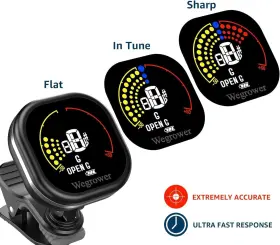 791259965584 GUITAR Wegrower Tuner Rechargeable Clip Lcd #2