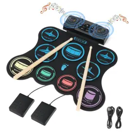 KD22 BRIGLE Electric Drum Set Kids Roll Up Pad Headp KD22 BRIGLE Electric Drum Set Kids Roll Up Pad Headp
