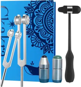 CKNYP03 CKAKRA Pack Tuning Forks Natural Gemstone Feet Body