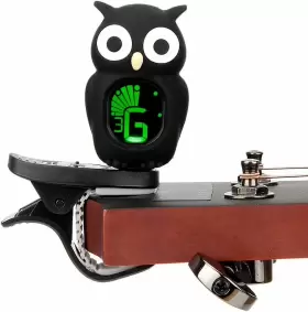 10791942 CLIP ON TUNER Cartoon Bass Owl
