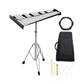 Coadura 684514238410 Glockenspiel Bell Kit 32 Notes Xylophone With 8 Inch Drum Practice Pad Ad