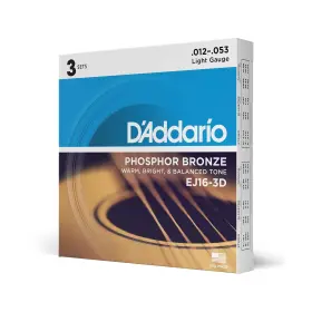 EJ16-3D DADDARIO Dftaddario Guitar Strings Phosphor Acoustic