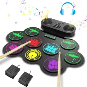 G898 EKEMOND Drum Set Midi Roll Up Pad Headphone Jac