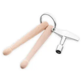 688616 FDCLIXUVOL Drum Key Mini Drumstick Keychain Wooden