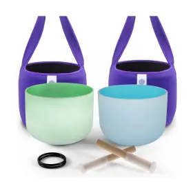 CSZ000 FMTY Crystal Singing Bowls Set Prefect Pitch Heart