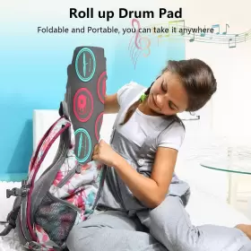 797427228741 FVEREY Electric Drum Set Pads Roll Up Digital #2