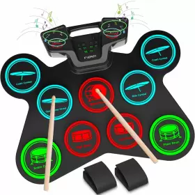 797427228741 FVEREY Electric Drum Set Pads Roll Up Digital