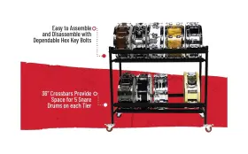 GFW-SDRACK-T2 GATOR FRAMEWORKS Tier Snare Rack Locking Up #2