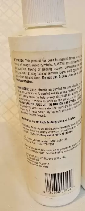 Gjcc GROOVE JUICE Cymbal Cleaner Bottles #3 Gjcc GROOVE JUICE Cymbal Cleaner Bottles #3