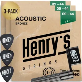 HAB0944-3P HENRYS STRINGS Light Acoustic Guitar