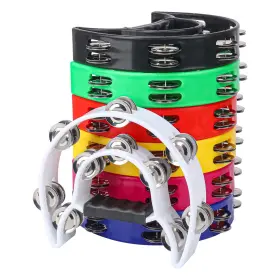7-PACK-9 IHDYPPEW Half Moon Handheld Tambourine Musical Doubl 7-PACK-9 IHDYPPEW Half Moon Handheld Tambourine Musical Doubl