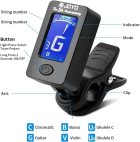 MANUFACTURER-JOYO-0JT01-0010 JOYO Guitar Tuner Clip Digital #3
