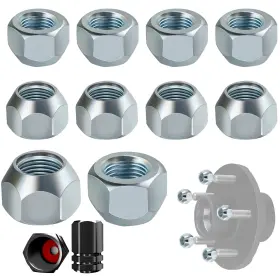 10PCS KLMNDUO Trailer Lug Nuts Tire Valve Stem Caps Zinc 10PCS KLMNDUO Trailer Lug Nuts Tire Valve Stem Caps Zinc