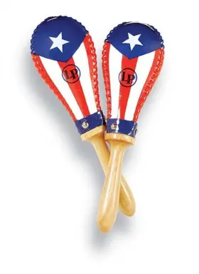 LP393-PR LP Salsa Rawhide Maracas Rico Flag