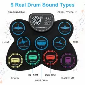 747923399995 MARRILLEY Drum Set Pad Headphone Jack Roll Up #3