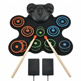 Okyko Edk-01 Portable 9-pad Electronic Drum Set Foldable Silicone Pad Rechargeable