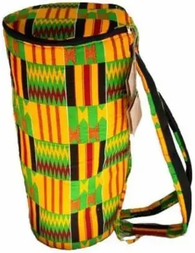 .org 726084468405 African Kente Print Djembe Bag - Backpack Style Case Fits 12.5 Inch X 22 Dru