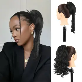 2201-BLACK OSETI Curly Ponytail Extension Drawstring Clip Fo 2201-BLACK OSETI Curly Ponytail Extension Drawstring Clip Fo