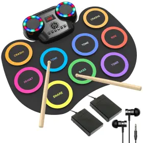 741421609075 ROCKSOCKI Drum Set Led Lights Bluetooth 741421609075 ROCKSOCKI Drum Set Led Lights Bluetooth