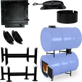 FAB-379 SONRET Double Oil Barrel Stove Gallon Drum Fireplace
