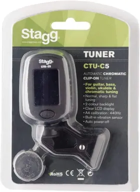 CTU-C5 STAGG Bk Backlit Clip Chromatic Tuner #2