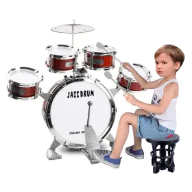 YCY-8660-RD TWFRIC Kids Drum Set Musical Stool Bass Cym Kit