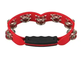 Tycoon 125511 Red Hand Held Plastic Tambourine Steel Jingles Tycoon 125511 Red Hand Held Plastic Tambourine Steel Jingles