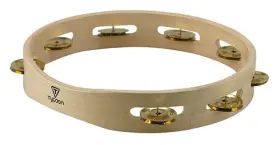 Tycoon 755537 Single Row Wooden Tambourine Bright Brass Jingles Tycoon 755537 Single Row Wooden Tambourine Bright Brass Jingles