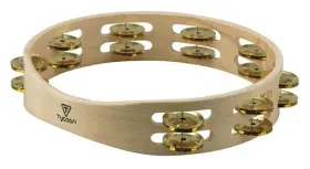 755539 TYCOON Double Row Wooden Tambourine Bright Jingles