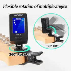 WD-01 WOGOD Guitar Tuner Clip Ukulele Violin Chromatic Bass #3 WD-01 WOGOD Guitar Tuner Clip Ukulele Violin Chromatic Bass #3