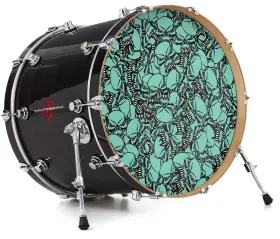 142847DRMKICK22USK WRAPTORSKINZ Skin Decal Wrap Bass Kick
