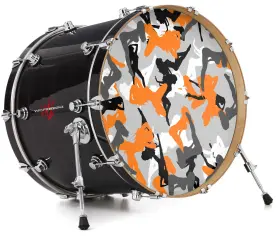 142866DRMKICK22USK WRAPTORSKINZ Skin Decal Wrap Bass Kick