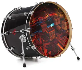 142998DRMKICK22USK WRAPTORSKINZ Skin Decal Wrap Bass Kick