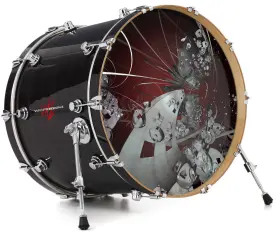 143010DRMKICK22USK WRAPTORSKINZ Skin Decal Wrap Bass Kick