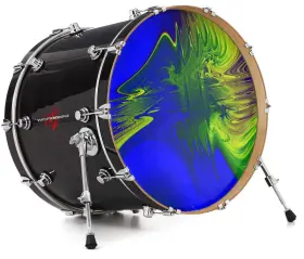 143057DRMKICK22USK WRAPTORSKINZ Skin Decal Wrap Bass Kick