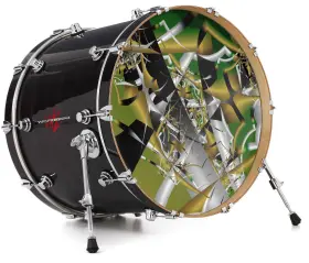 143086DRMKICK22USK WRAPTORSKINZ Skin Decal Wrap Bass Kick
