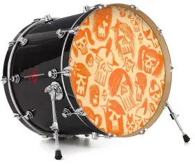 143323DRMKICK22USK WRAPTORSKINZ Skin Decal Wrap Bass Kick