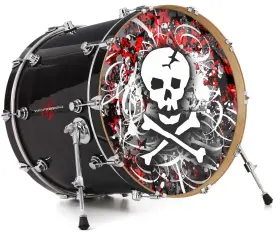 143403DRMKICK22USK WRAPTORSKINZ Skin Decal Wrap Bass Kick