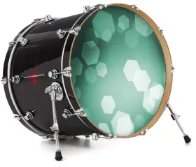 148310DRMKICK26USK WRAPTORSKINZ Decal Skin Bass Kick Drum Hex