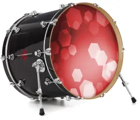 148311DRMKICK26USK WRAPTORSKINZ Decal Skin Bass Kick Drum Hex