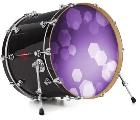 148312DRMKICK26USK WRAPTORSKINZ Decal Skin Bass Kick Drum Hex