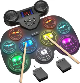 445014448463 YOTTIX Electric Drum Set Colorful Led Light Feel 445014448463 YOTTIX Electric Drum Set Colorful Led Light Feel