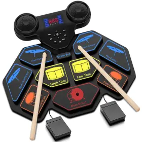 DRUM01 YUOIOYU Drum Set Electric Roll Up Midi Practi Kit DRUM01 YUOIOYU Drum Set Electric Roll Up Midi Practi Kit