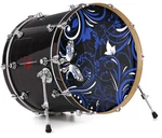 Vinyl Skin Decal Wrap Fits 22" Bass Kick Drum - Twisted Garden Blue White. Fixed Price $39.97.
