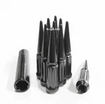 Jeep Wheel Kit: 23x Black 4" Spike Spline Lug Nuts (1/2" Thread) + Install Key. Fixed Price $57.99.